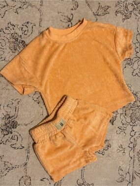 Forever French Baby Orange Terry Short Set